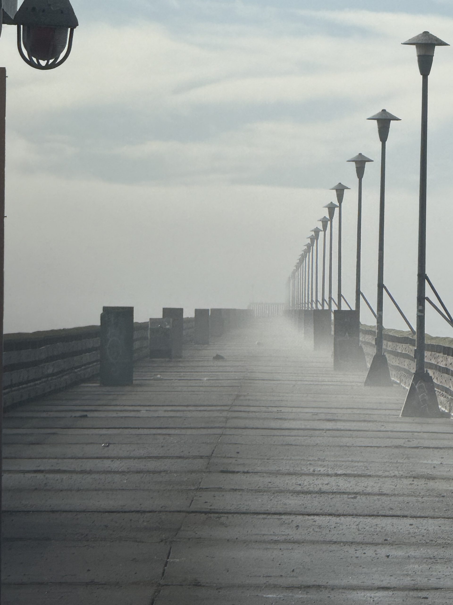 Foggy pier path representing spiritual discernment and navigating spiritual guidance